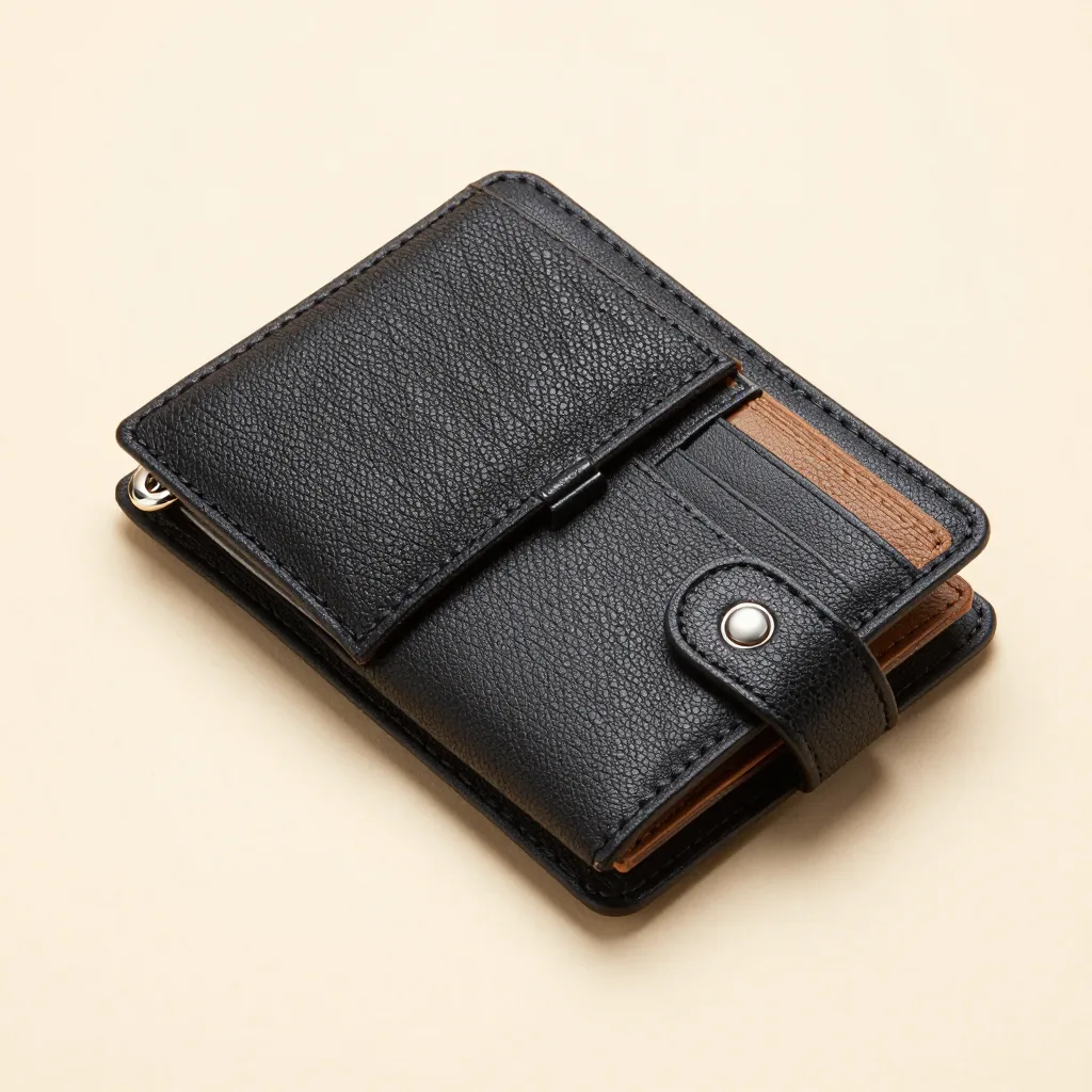 A Tuscan wallet and card holder together on a light background